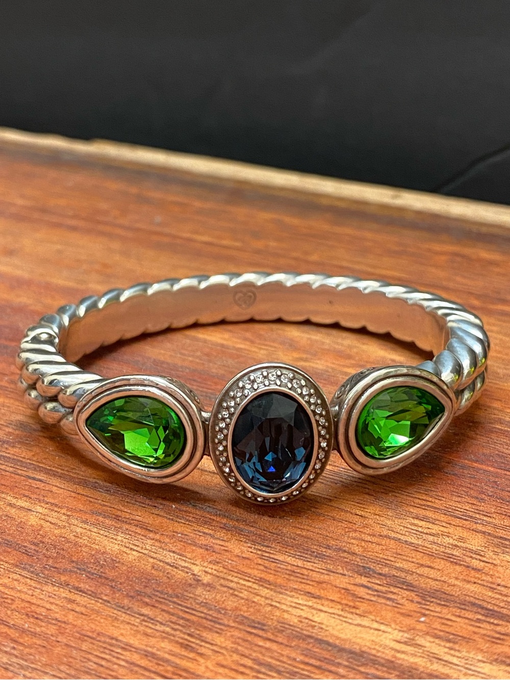 Brighton Cuff w/ Blue and Green Swarovski Crystals